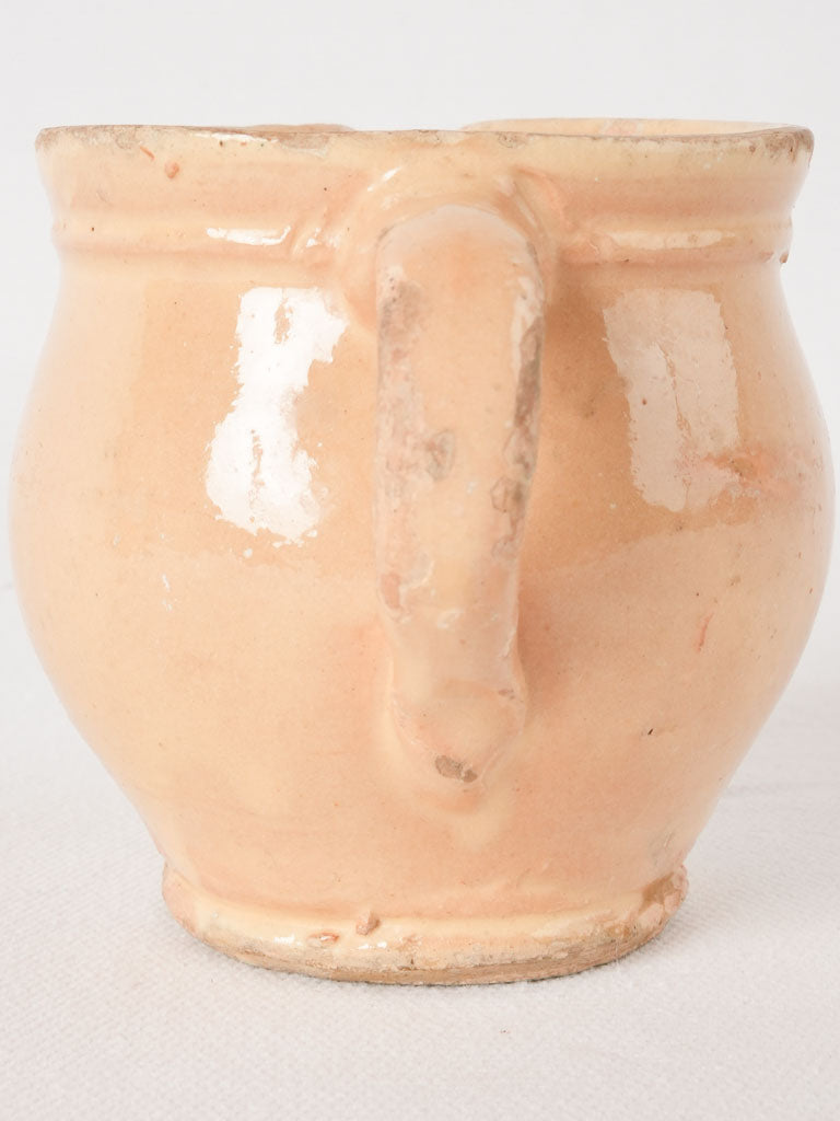 Tiny antique French pouring jug w/ flowers 3½"