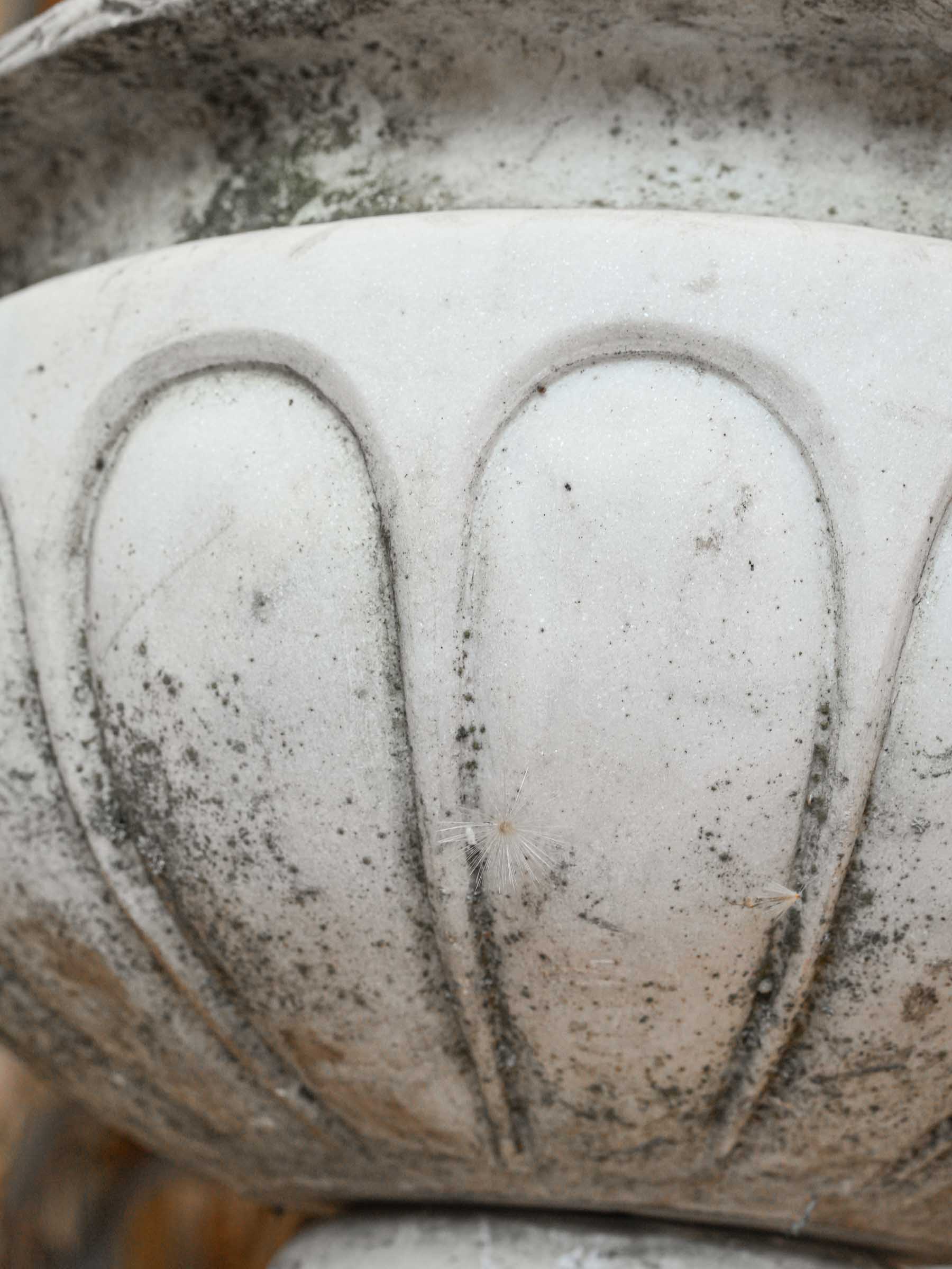 Substantial Early 20th-Century Carved Marble Jardinière 20" x 22"