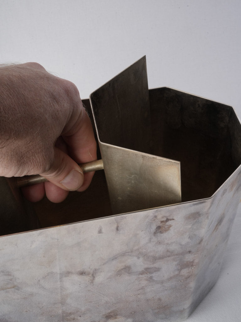 French Art Deco Silver Plated Wine Cooler W/ Divider Circa 1930 - 8¾"