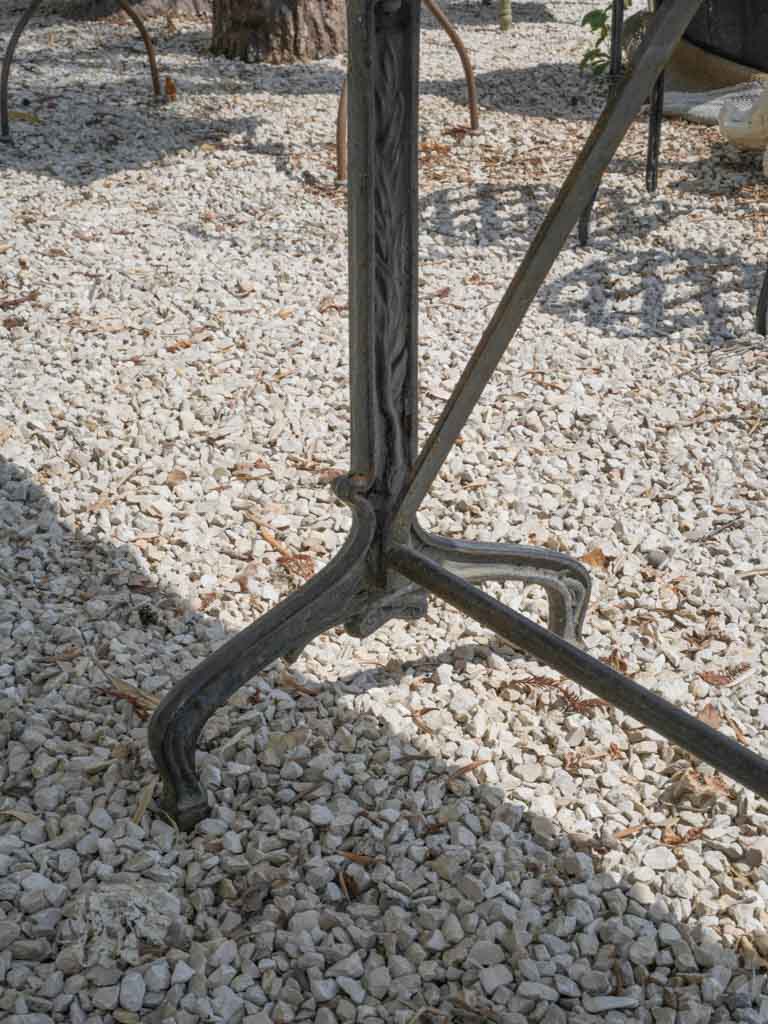 Large Art Deco French Bistro Table W/ Cast Iron Base & Marble Top - 85" x 23¾"