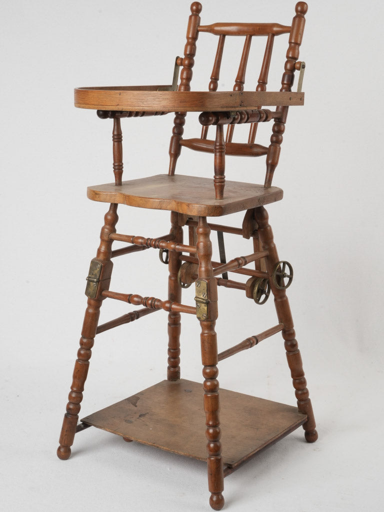 Vintage oak folding doll chair