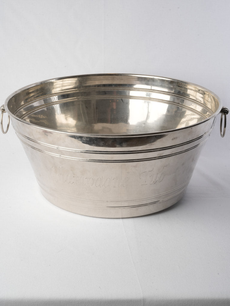 Large Silver-Plated Vintage Hotel Champagne Cooler - 22¾"