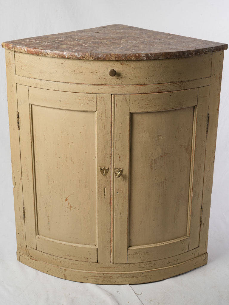 Charming aged patina corner cabinet