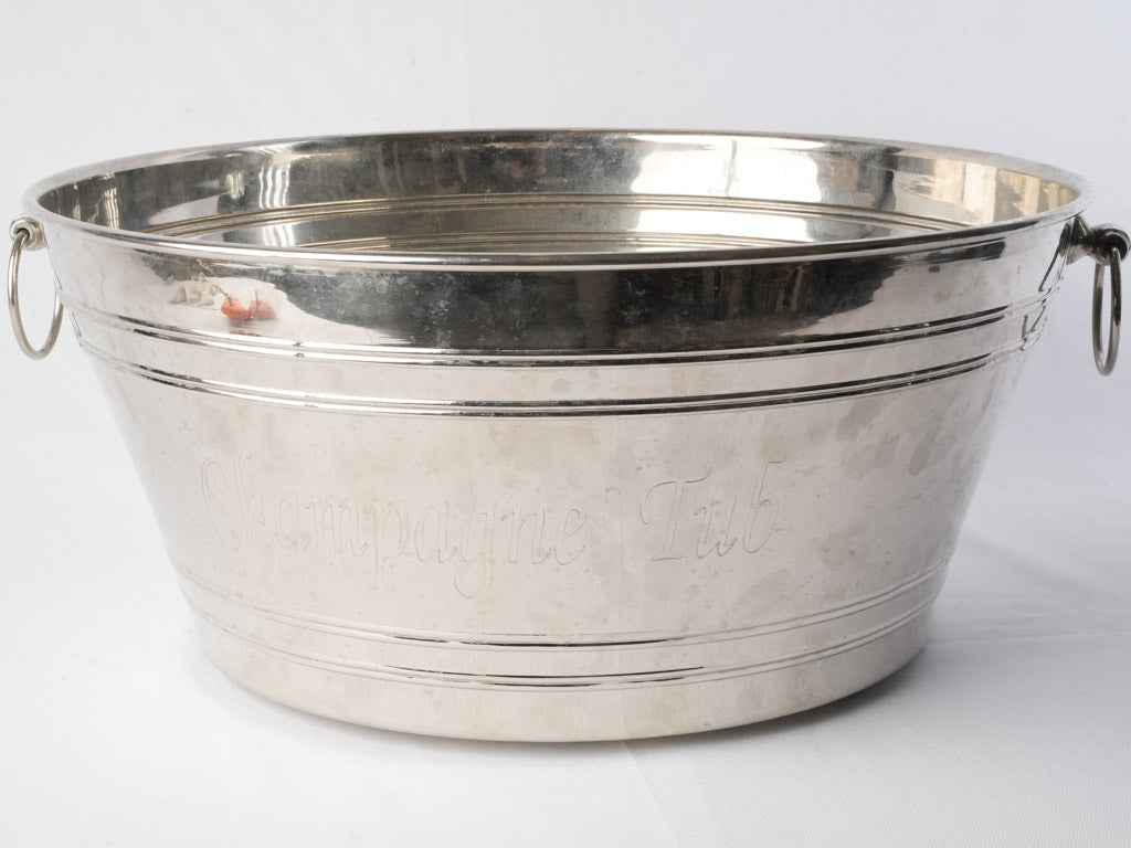Large Silver-Plated Vintage Hotel Champagne Cooler - 22¾"