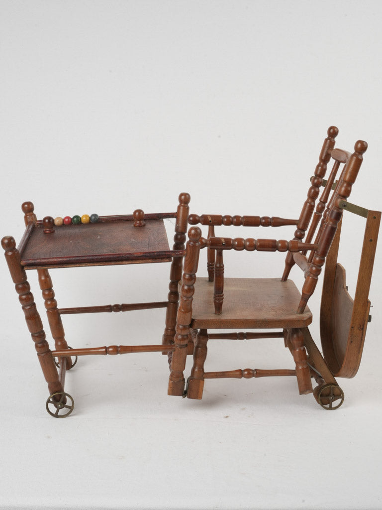 Antique oak doll nursery furniture