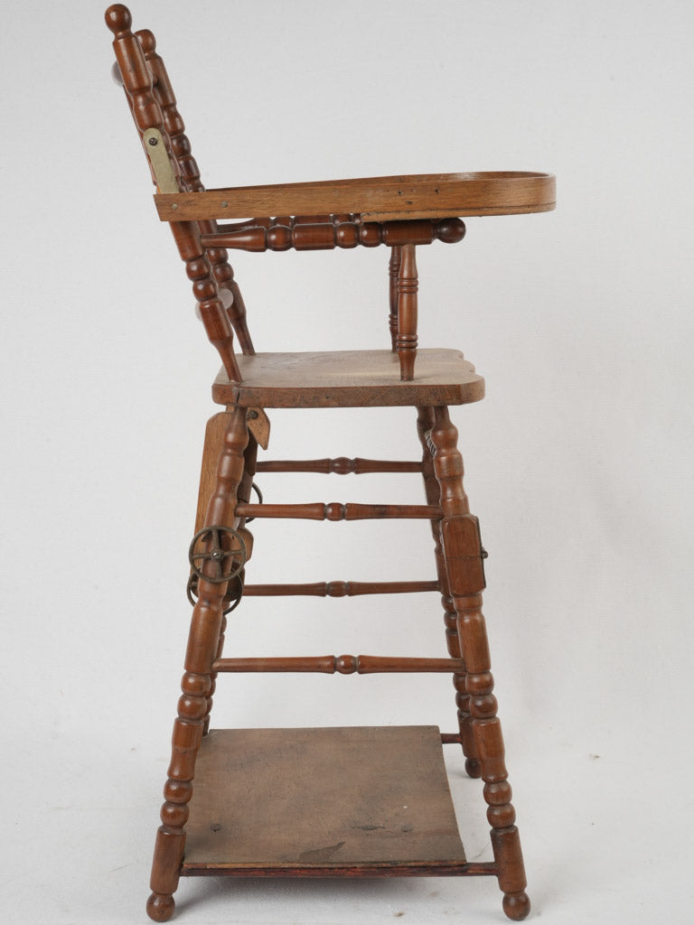 Rustic metal-hinged doll chair