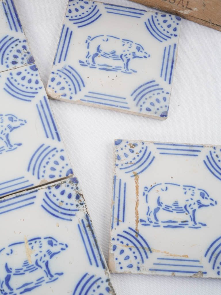 Authentic, Charming, Pig Motif Tiles