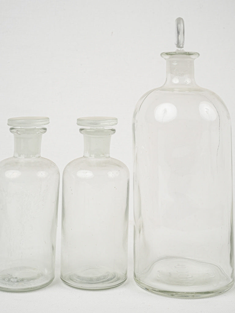 Classic Provencal vintage glass bottles