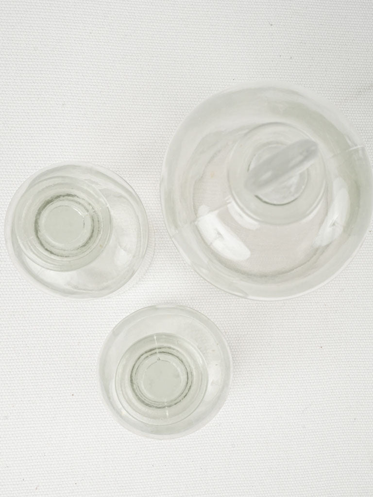 Collectible vintage glass bottle set