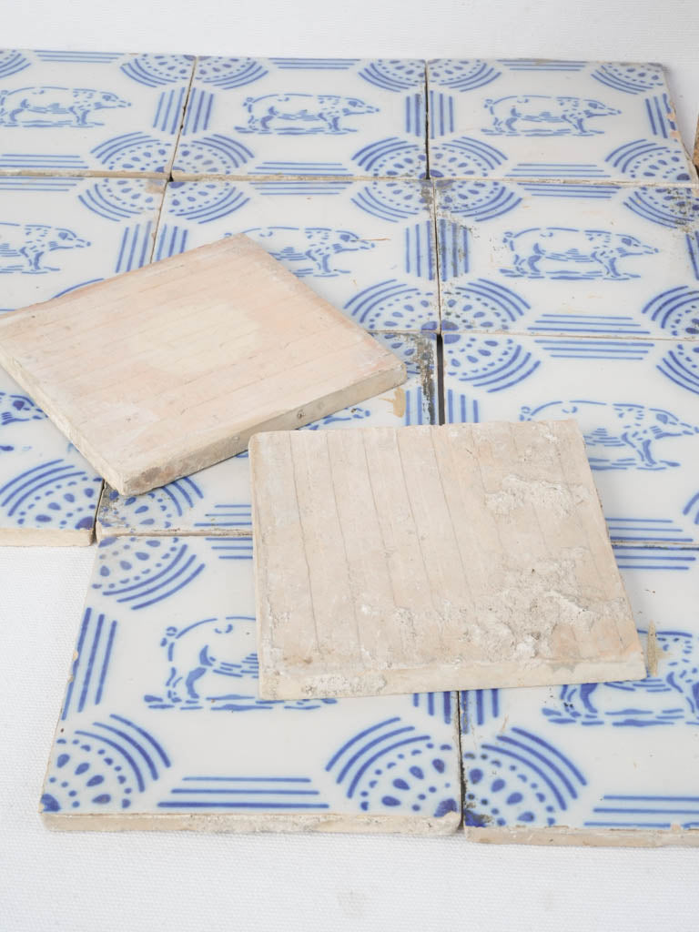 Charming, Authentic French Pig Tiles