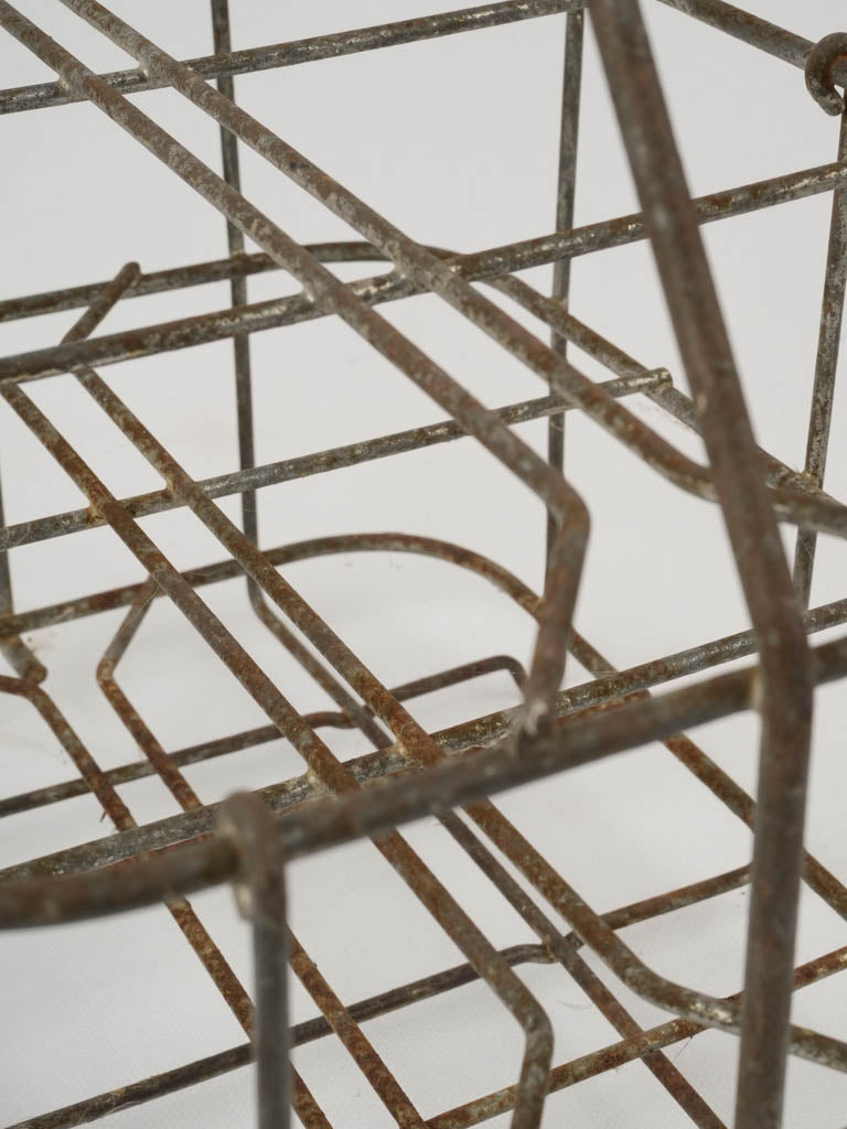 Rustic metal bottle holder, vintage