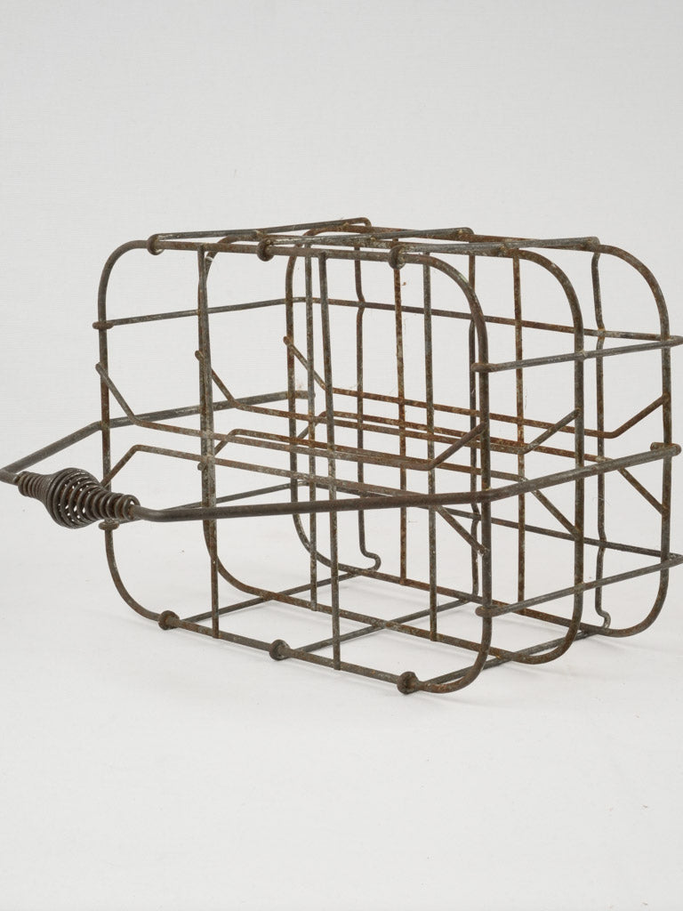 Aged, French bottle carrier, stylish