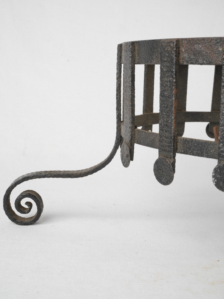 Hand-forged iron rustic fondue pot