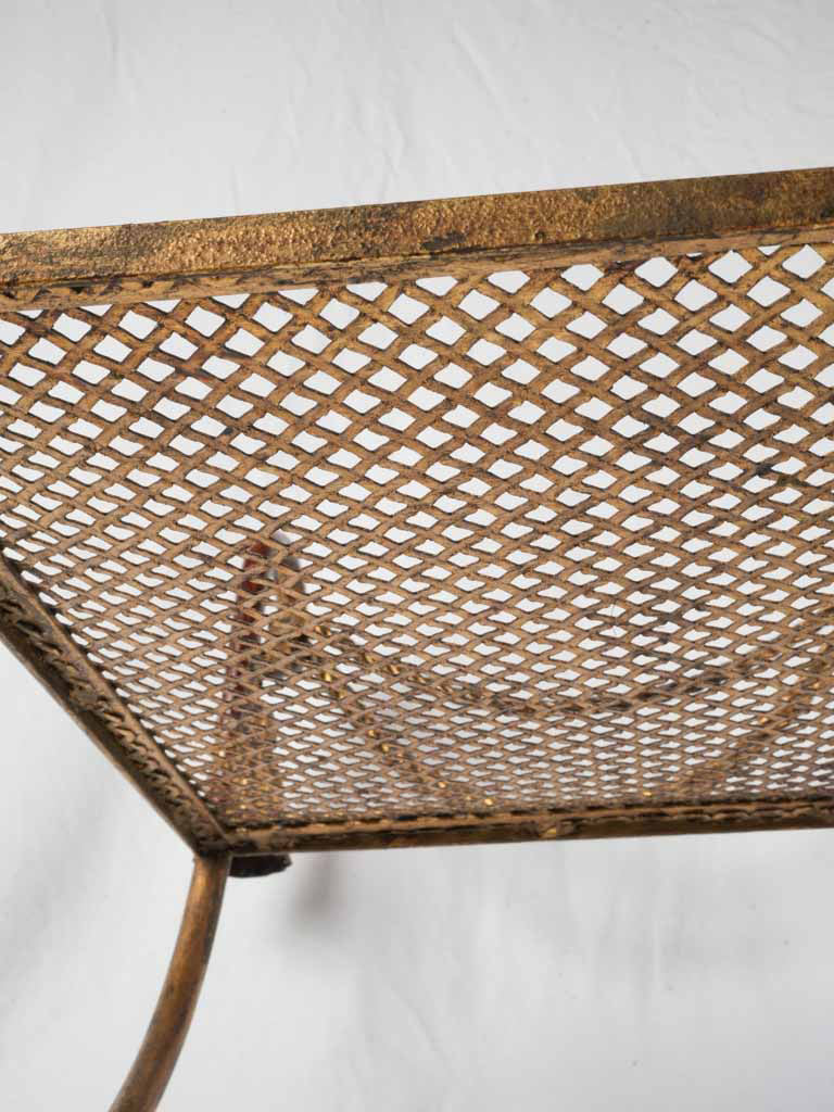 Stylish hammered iron curule stool