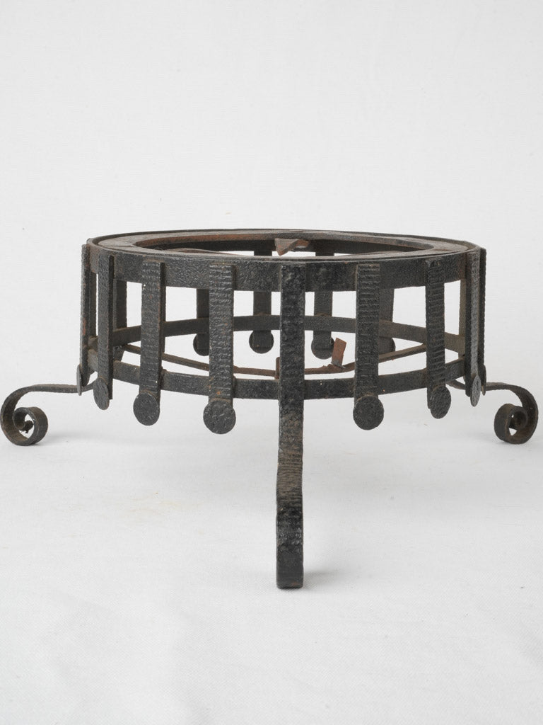 Elegant handcrafted iron fondue holder