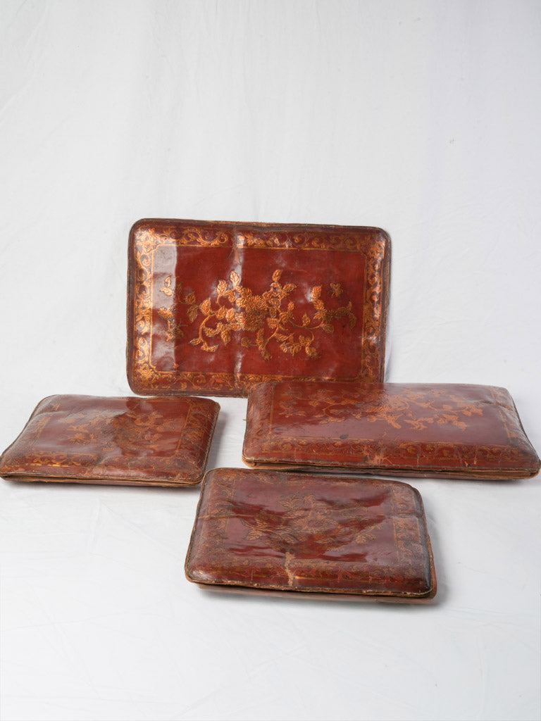 Rare Chinese decorative leather cushions