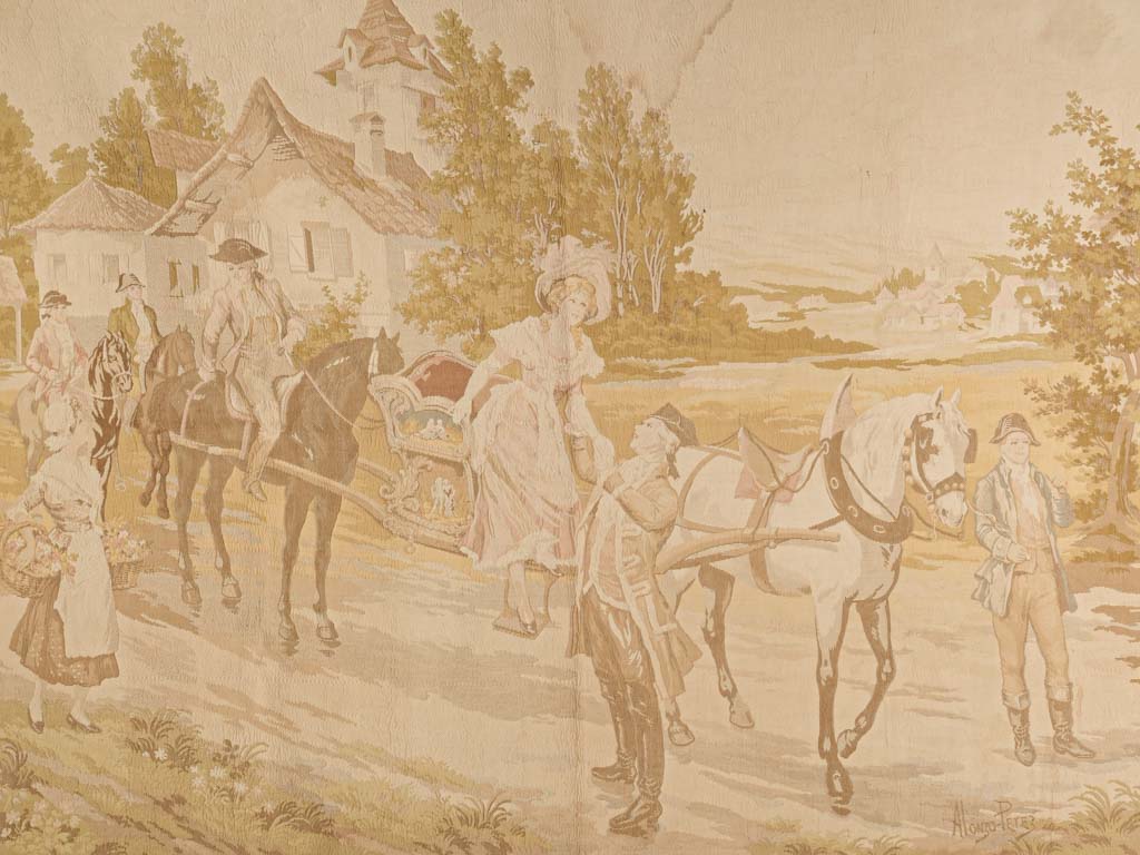 Elegant pink-centric historic tapestry