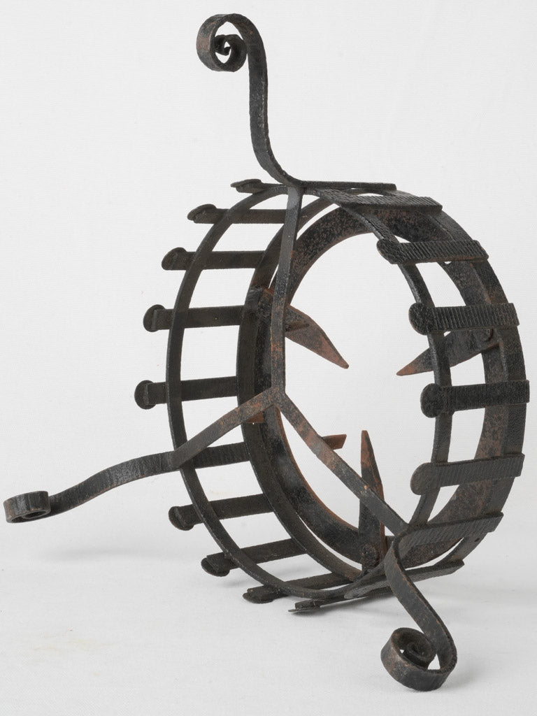 Antique French wrought iron fondue base