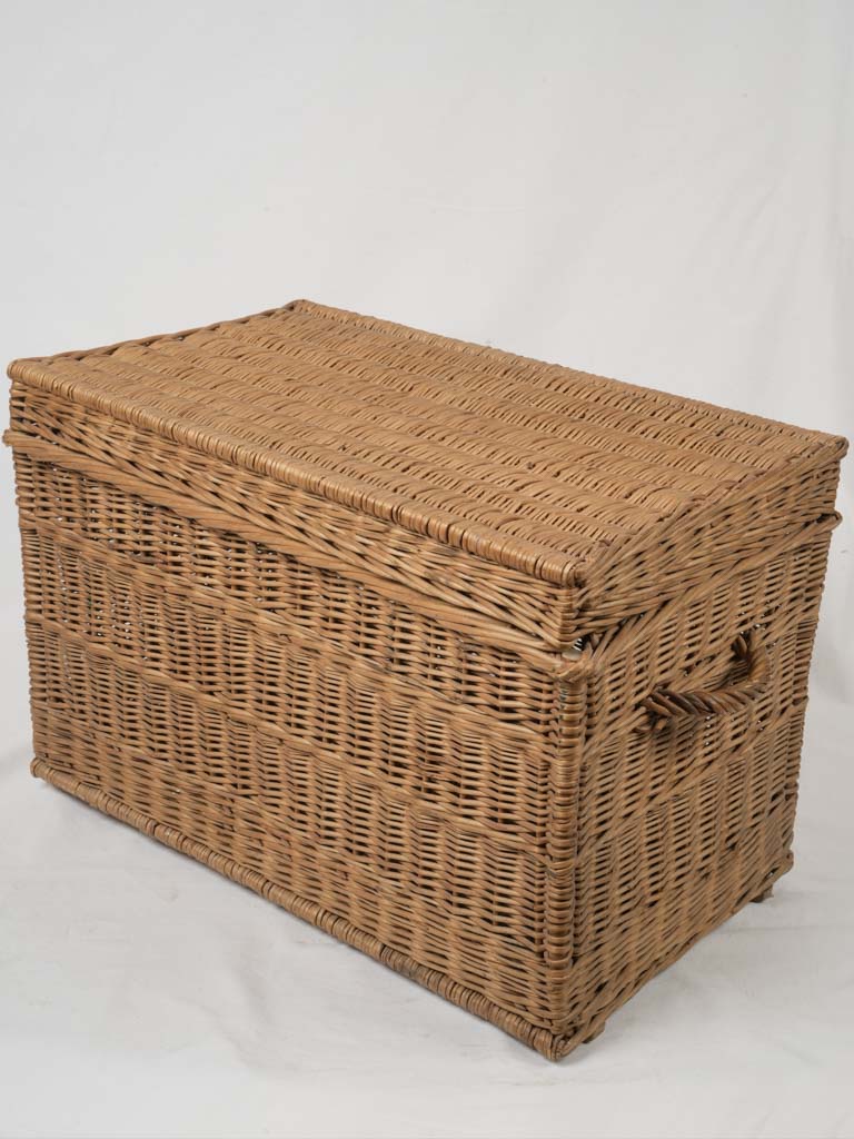 Rustic woven rattan travel luggage