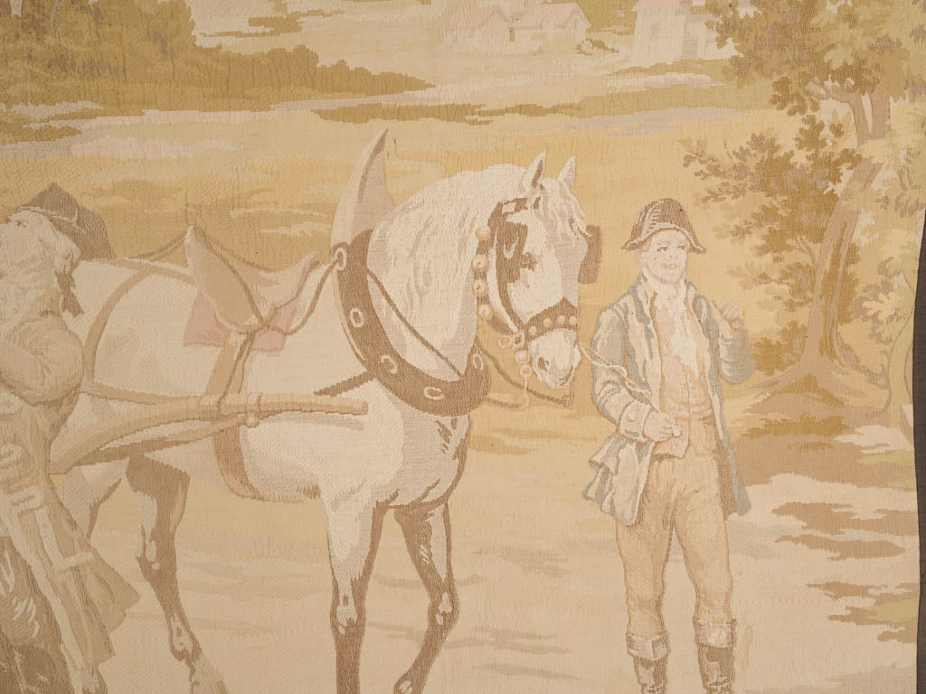 Beige and rose colored tapestry