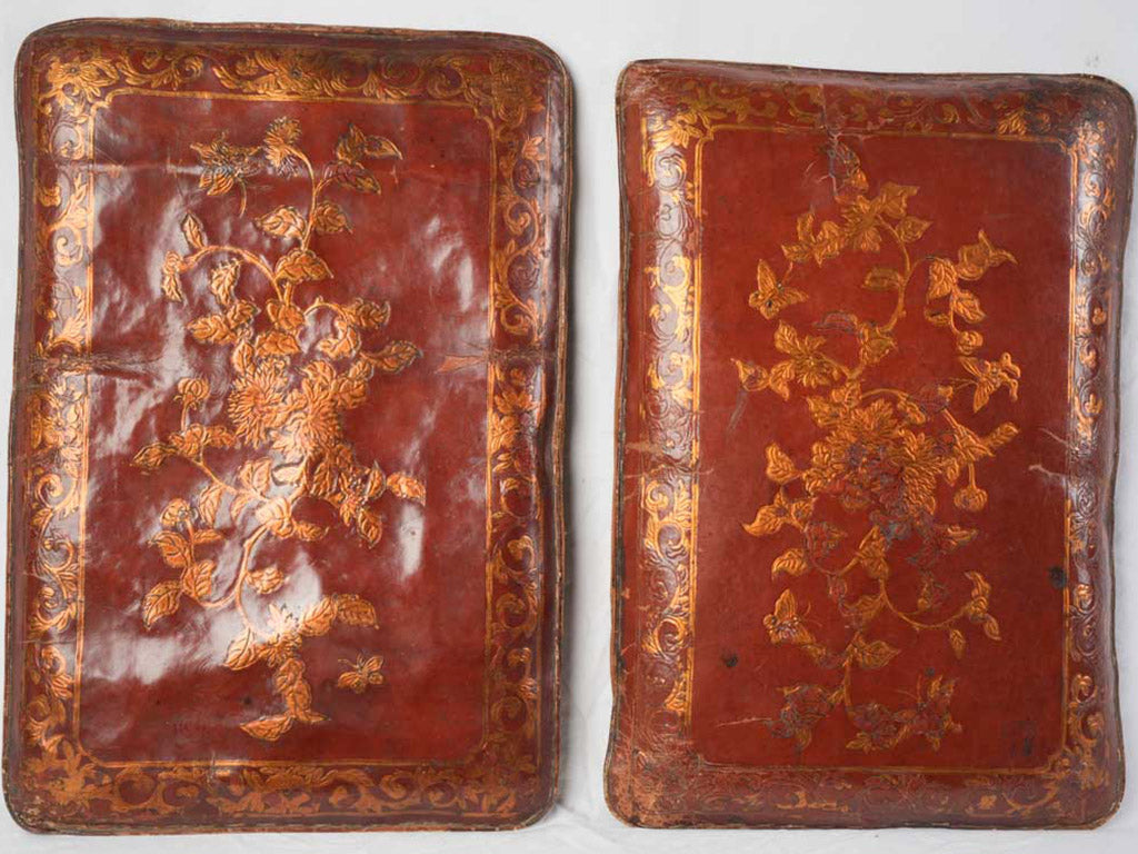 Aged luminous lacquered cushions set