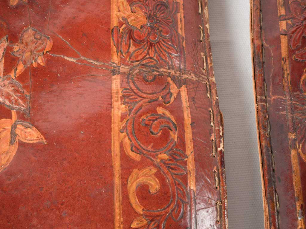 Heritage rich patina leather cushions