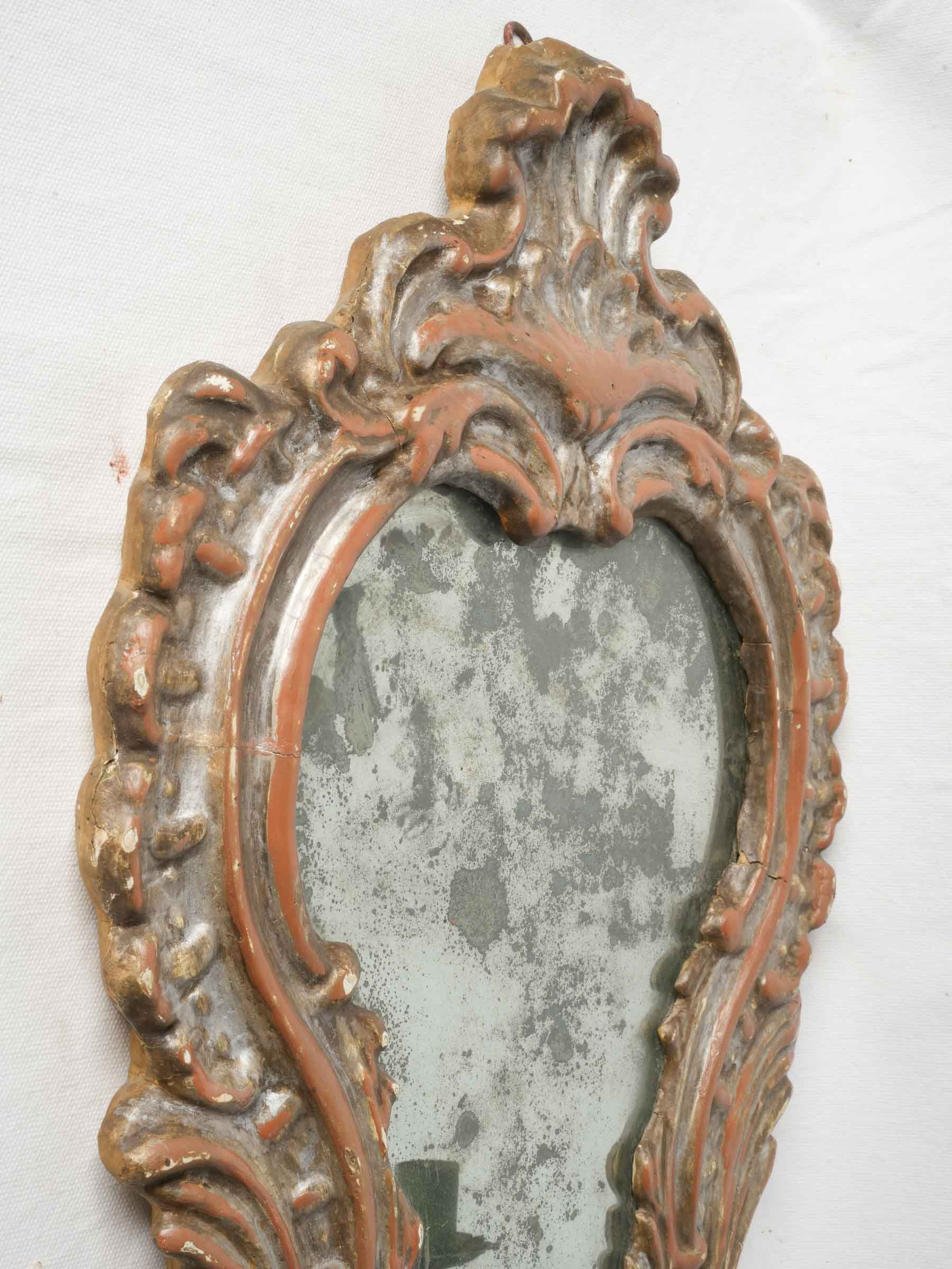 Rare Pair of 18th-Century Italian Mirror-Backed Candle Sconces - 26¾"x 16½"