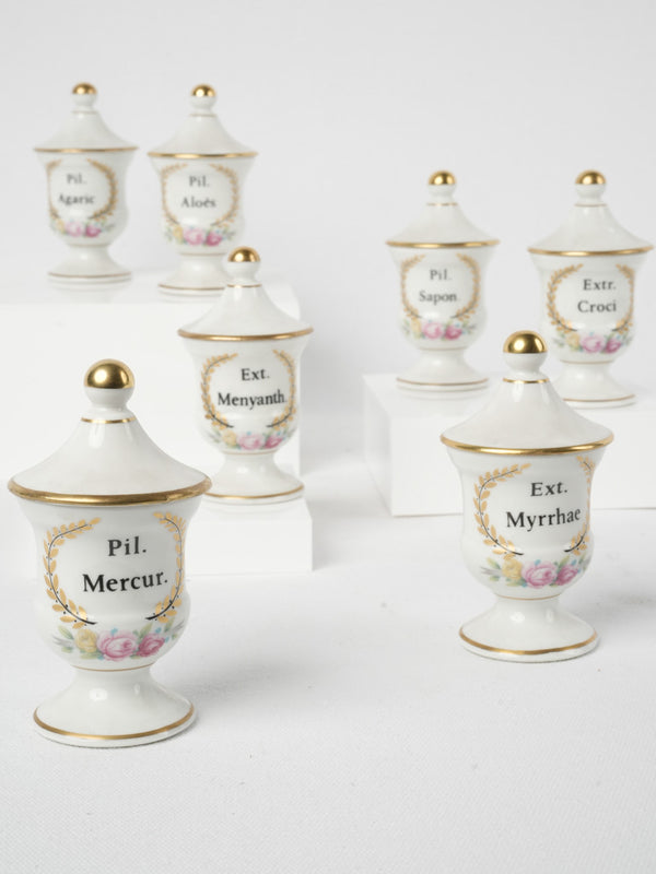 Vintage Limoges porcelain apothecary jars