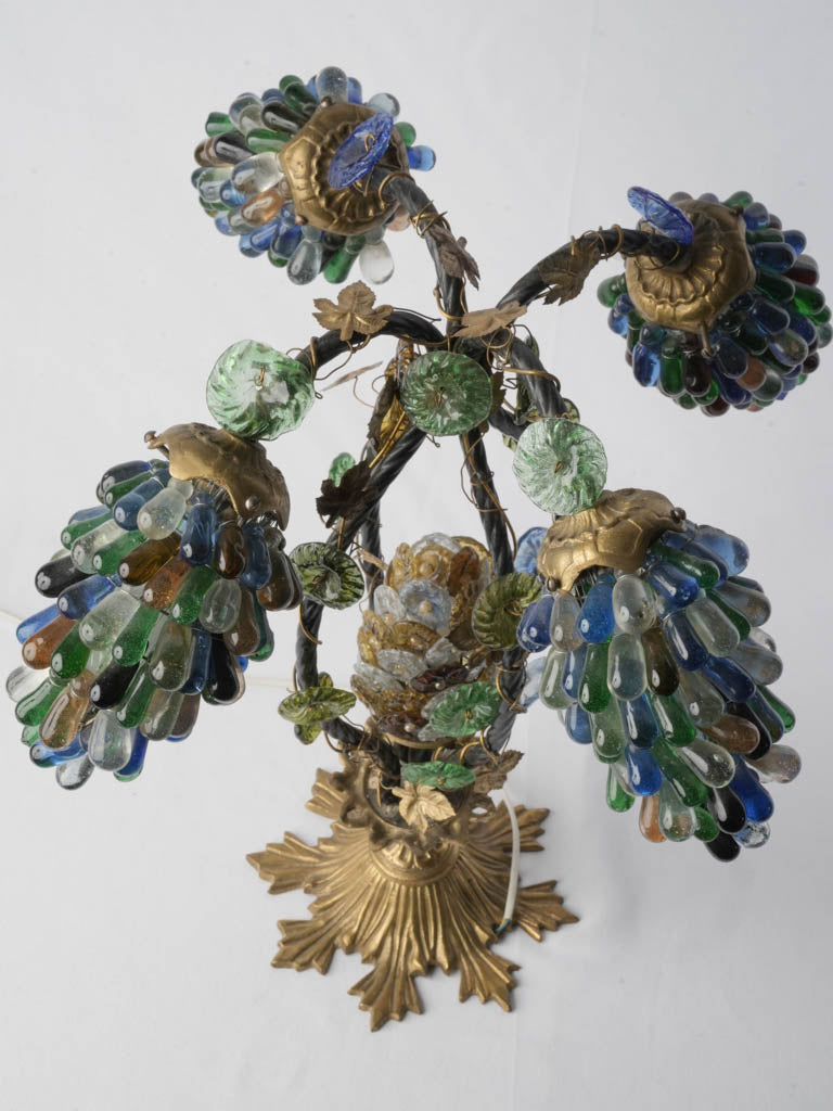 Sculptural Italian Glass Grape Cluster Table Lamp c.1920s - 21¼"