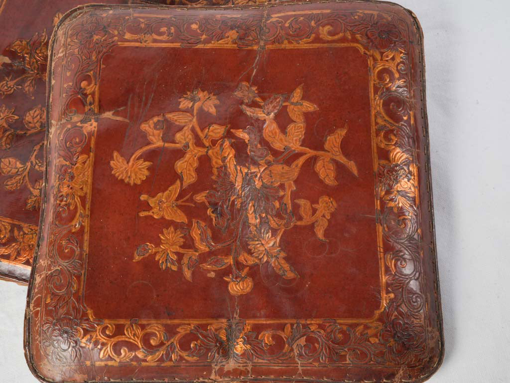 Distinctive cracked patina cushions