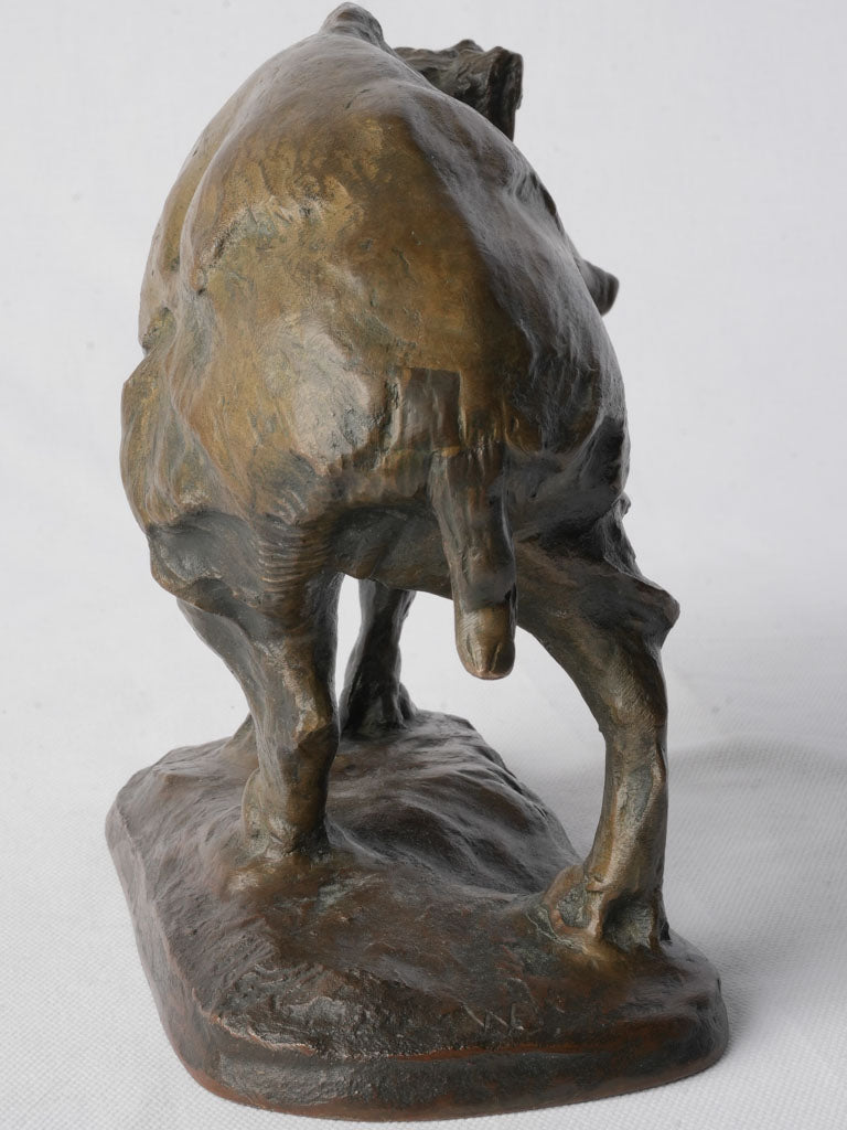 Expressive French Animalier Bronze Wild Boar c. 1900 - 8¼" x 11¾"