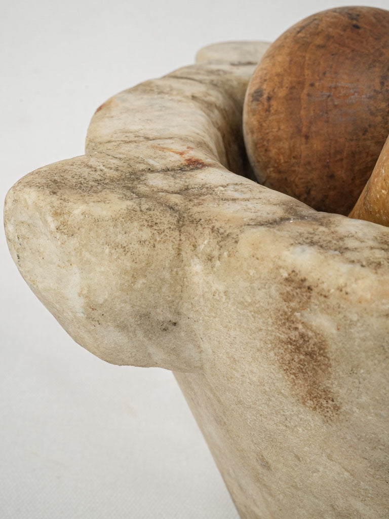 Antique European culinary mortar set