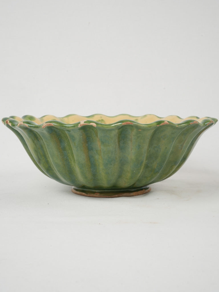 Provencal rippled yellow serving dish