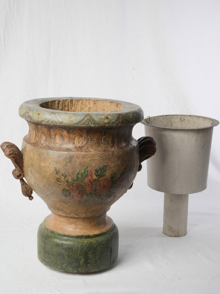 Polychrome patina Italian urn