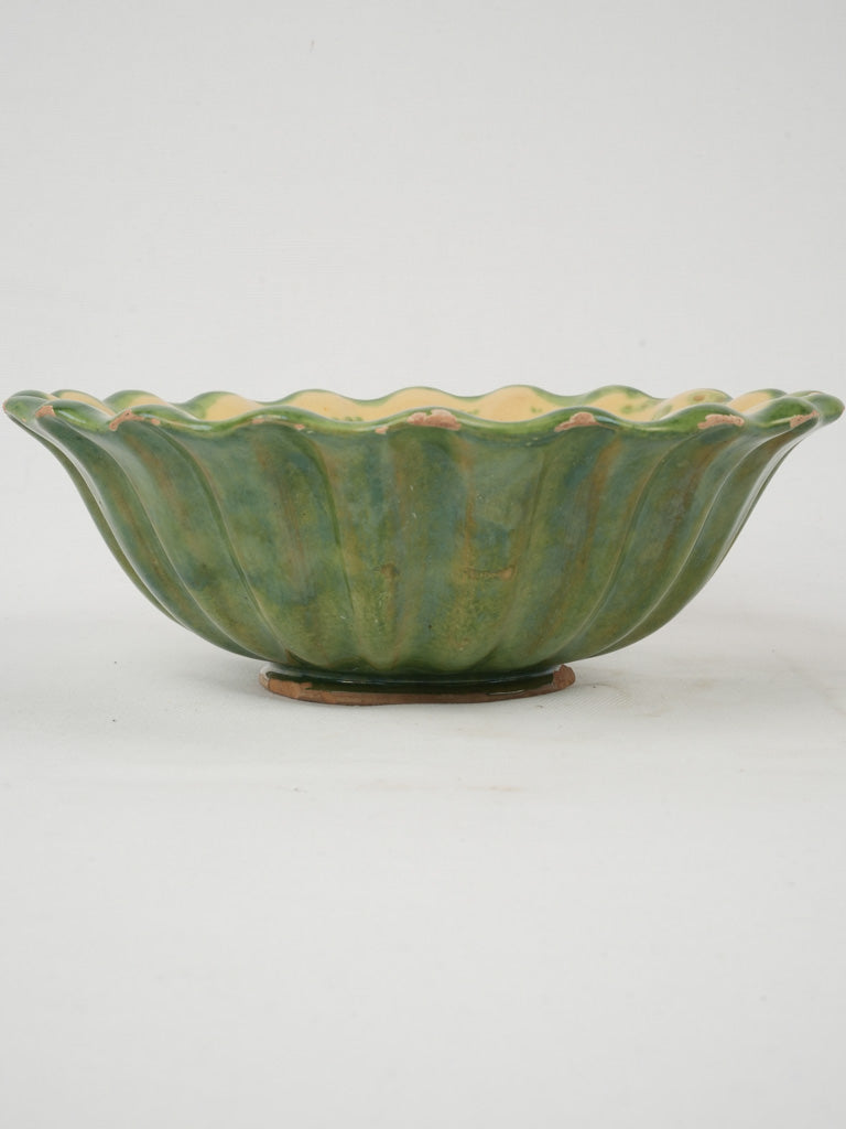 Charming antique glazed salad bowl