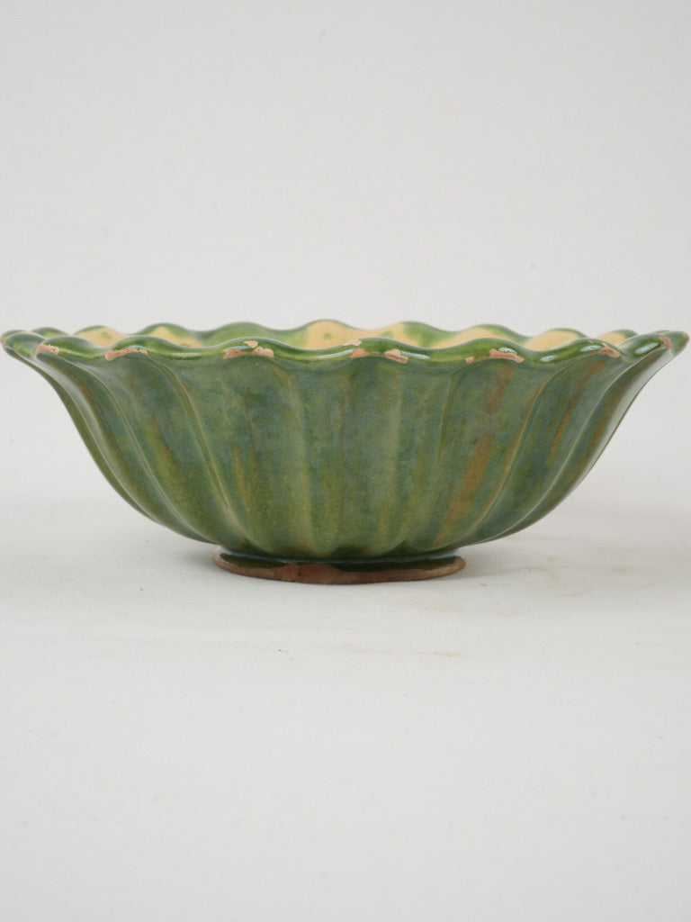 Artisanal French flower-shaped vegetable bowl
