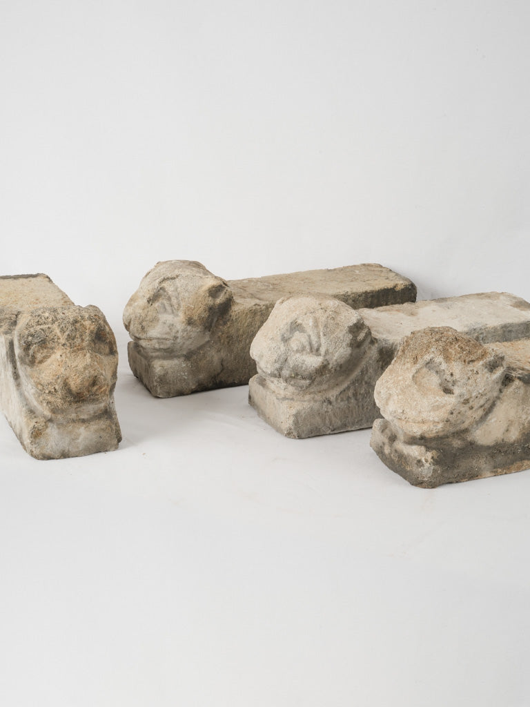 Antique weathered stone garden planter