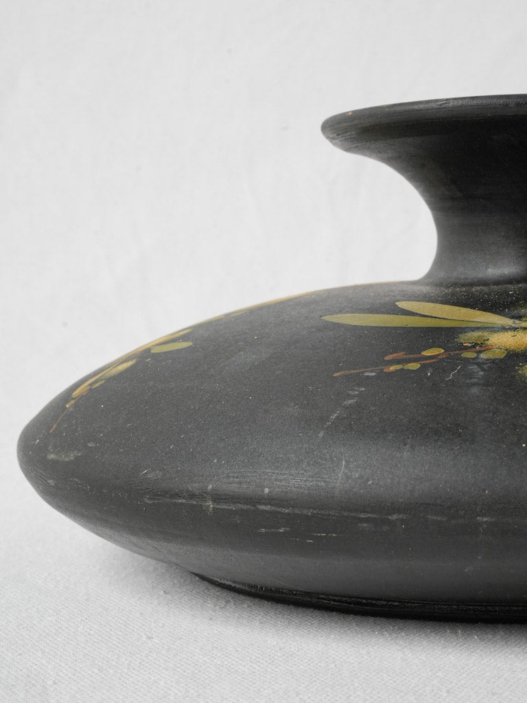 Dark refined-style terracotta vase