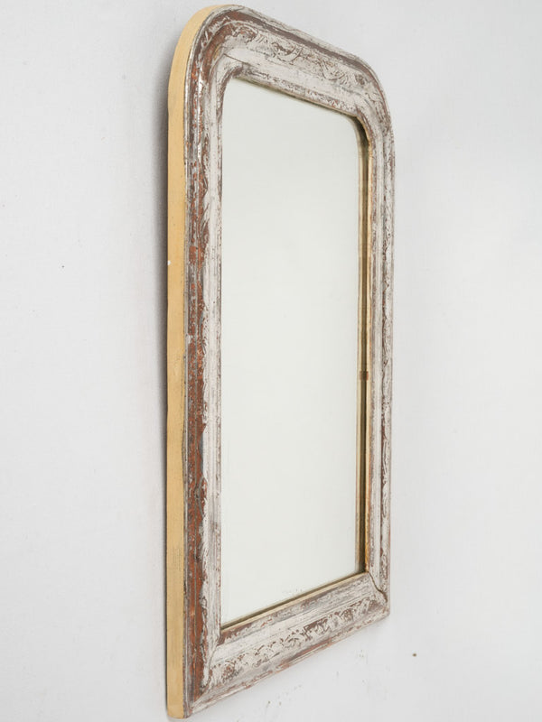 Timeworn, floral decorated Louis Philippe mirror