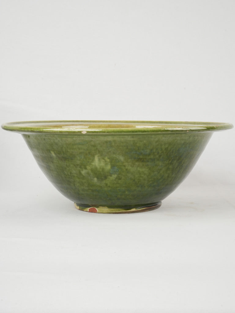 Rustic vintage green salad ceramic bowl