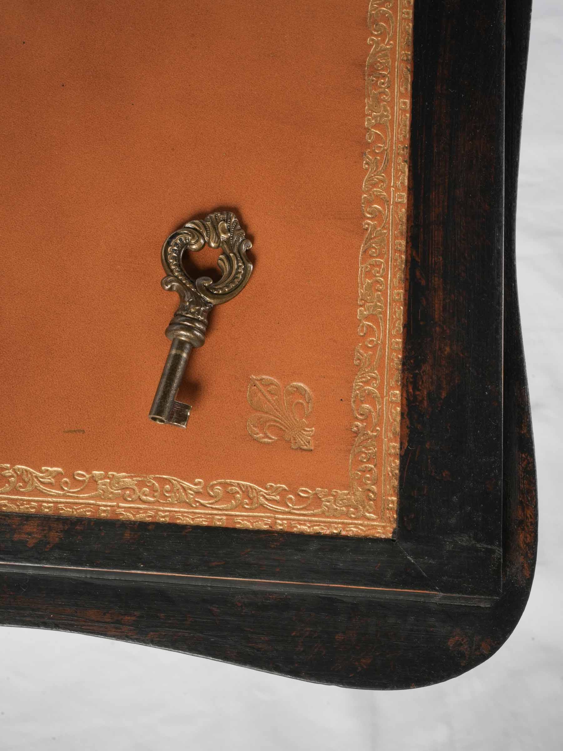 French Black-Painted Louis XV-Style Secretary Desk - 35½" x 26¾"