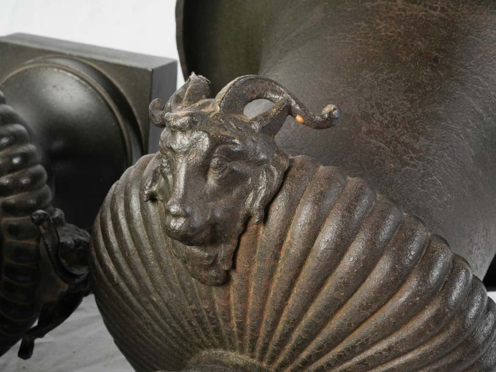 Sculptural antique garden urns
