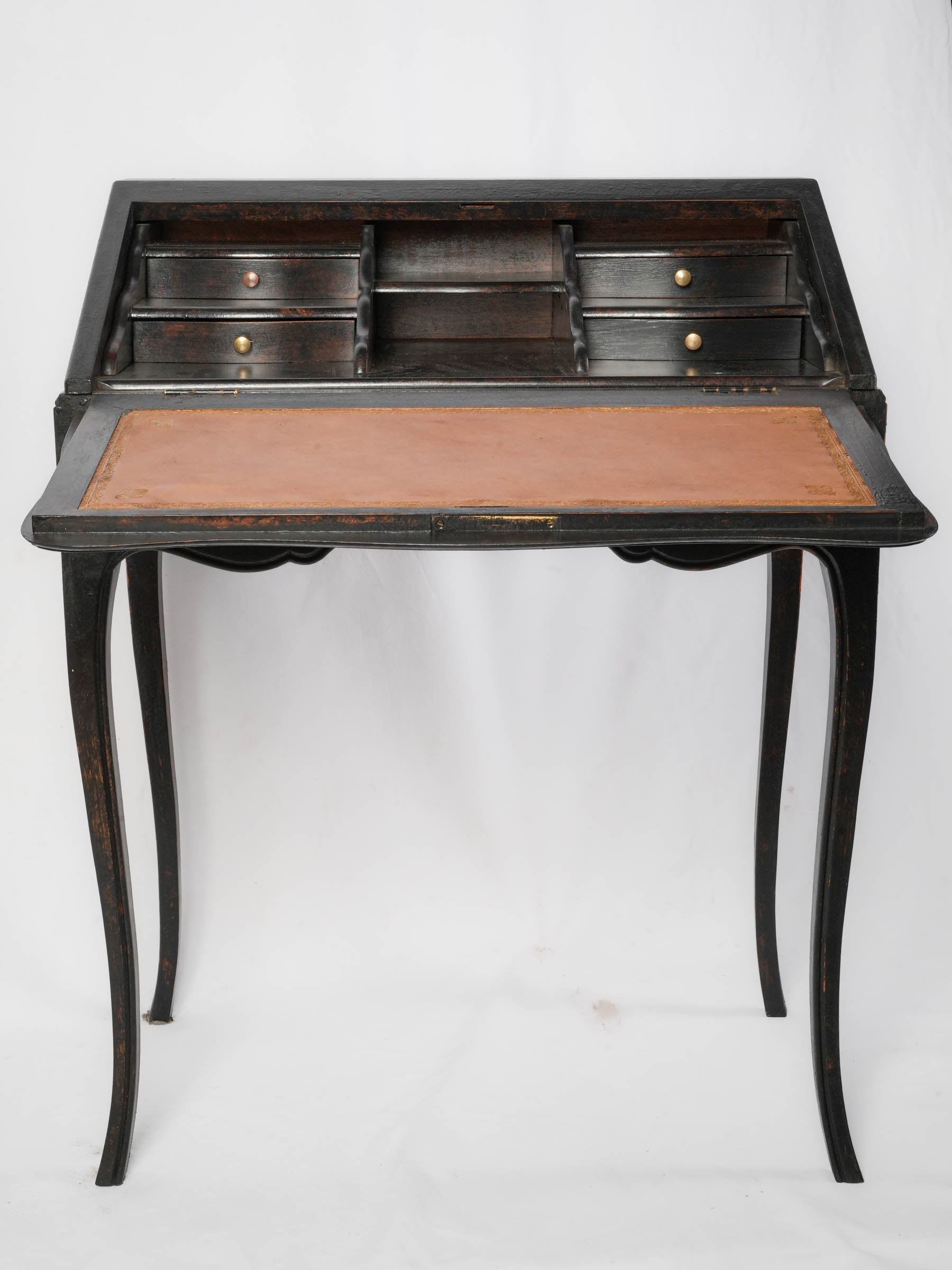 French Black-Painted Louis XV-Style Secretary Desk - 35½" x 26¾"