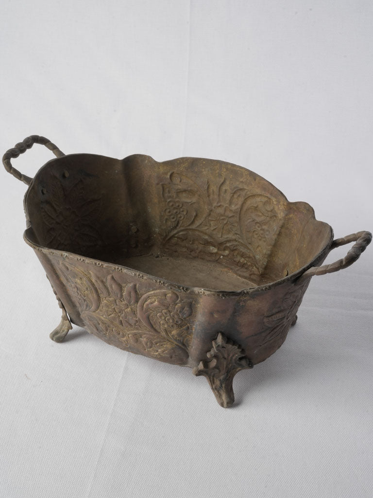 Distinctive Belle Époque brass jardinière