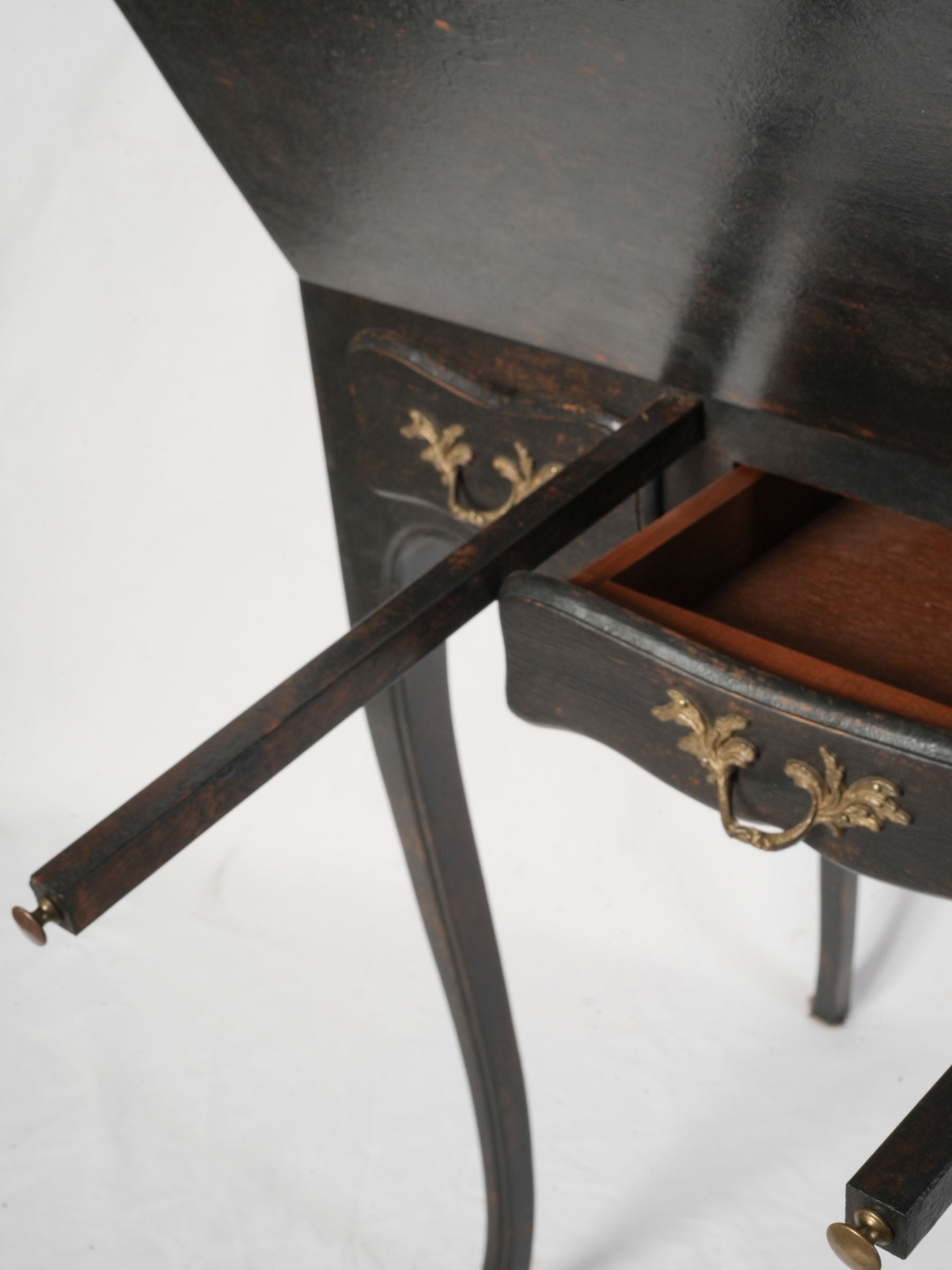 French Black-Painted Louis XV-Style Secretary Desk - 35½" x 26¾"