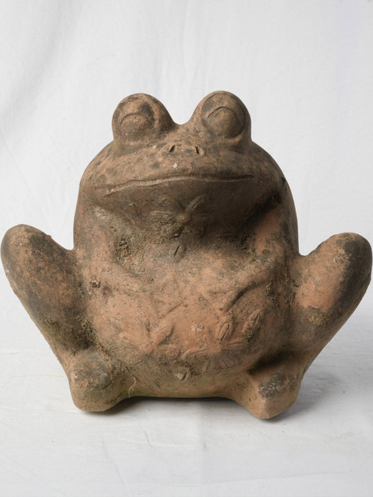 Substantial outdoor patina frog planter