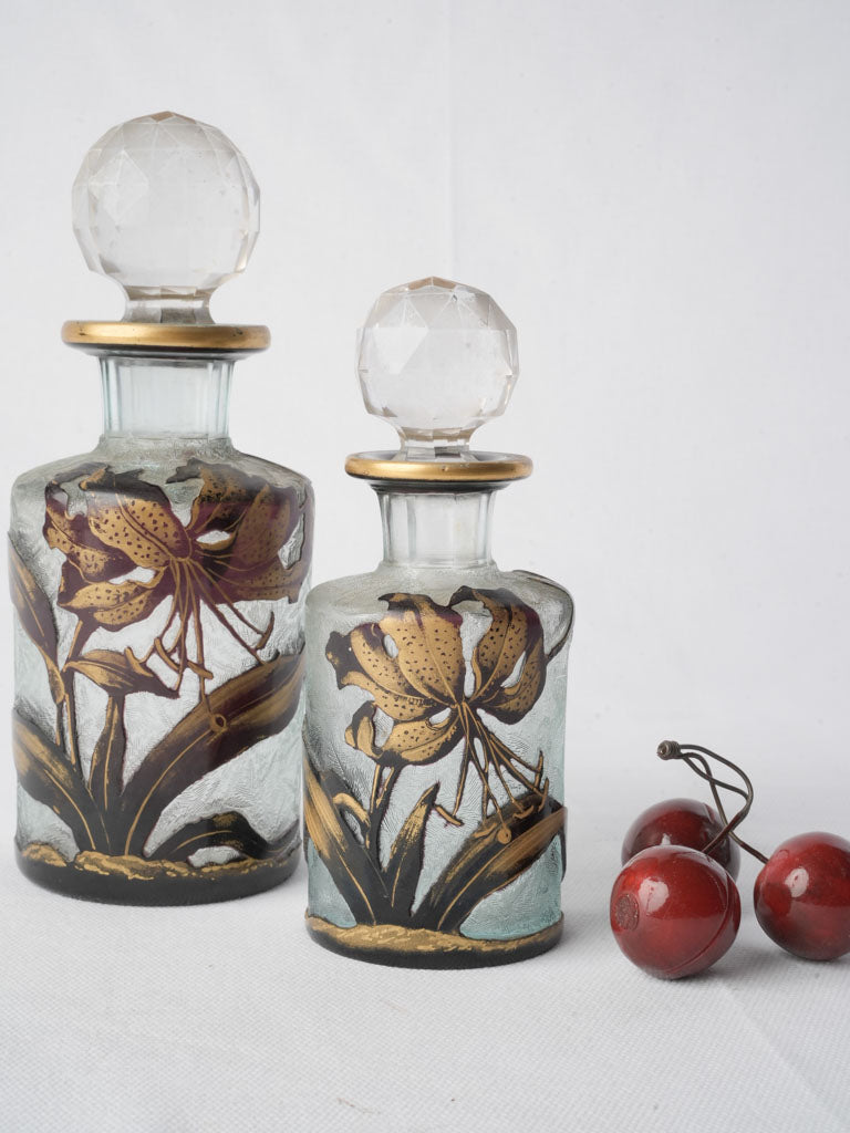 Art Nouveau gilded scent bottles