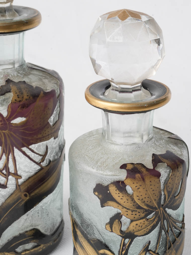 Exquisite gilded Baccarat containers