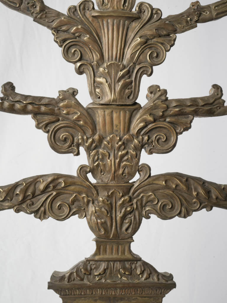 Carved wooden brass pricket