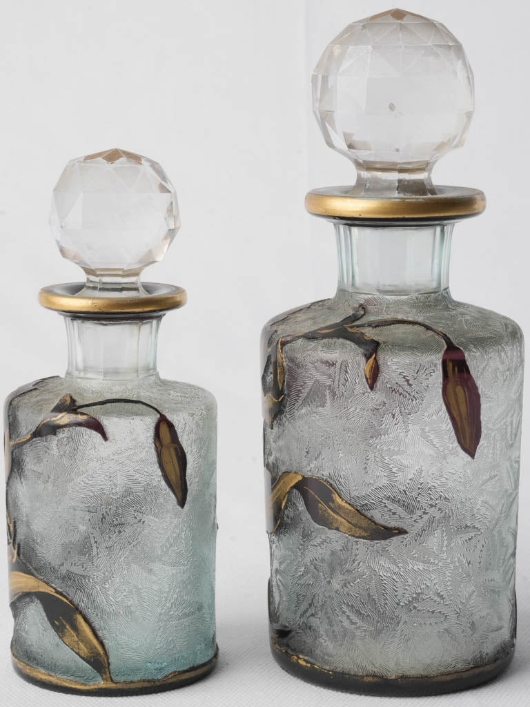 Luxurious acid-etched crystal flacons
